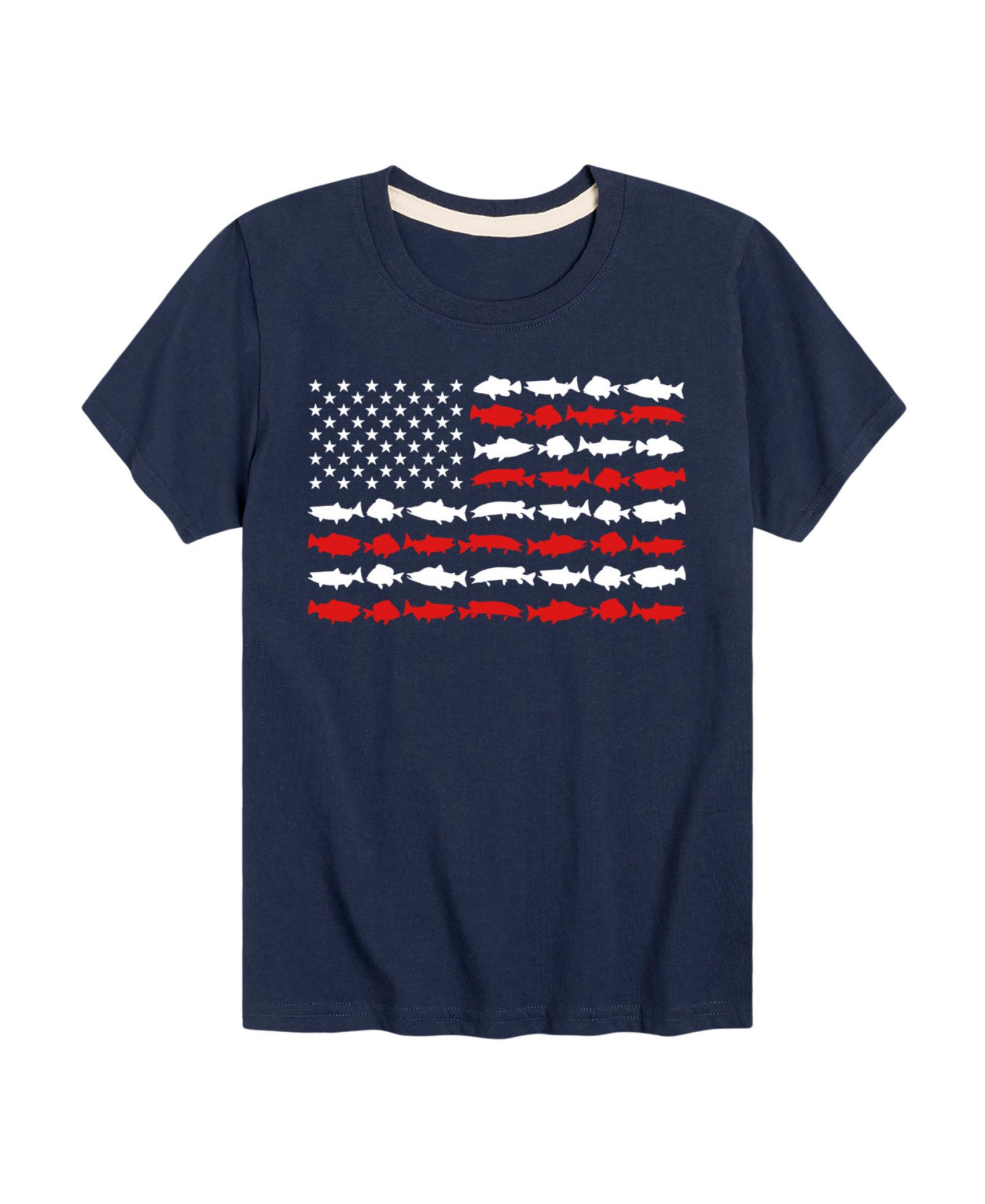 Детская футболка Hybrid American Flag с принтом рыбы