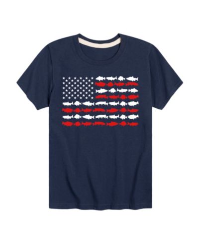Детская футболка Hybrid American Flag с принтом рыбы