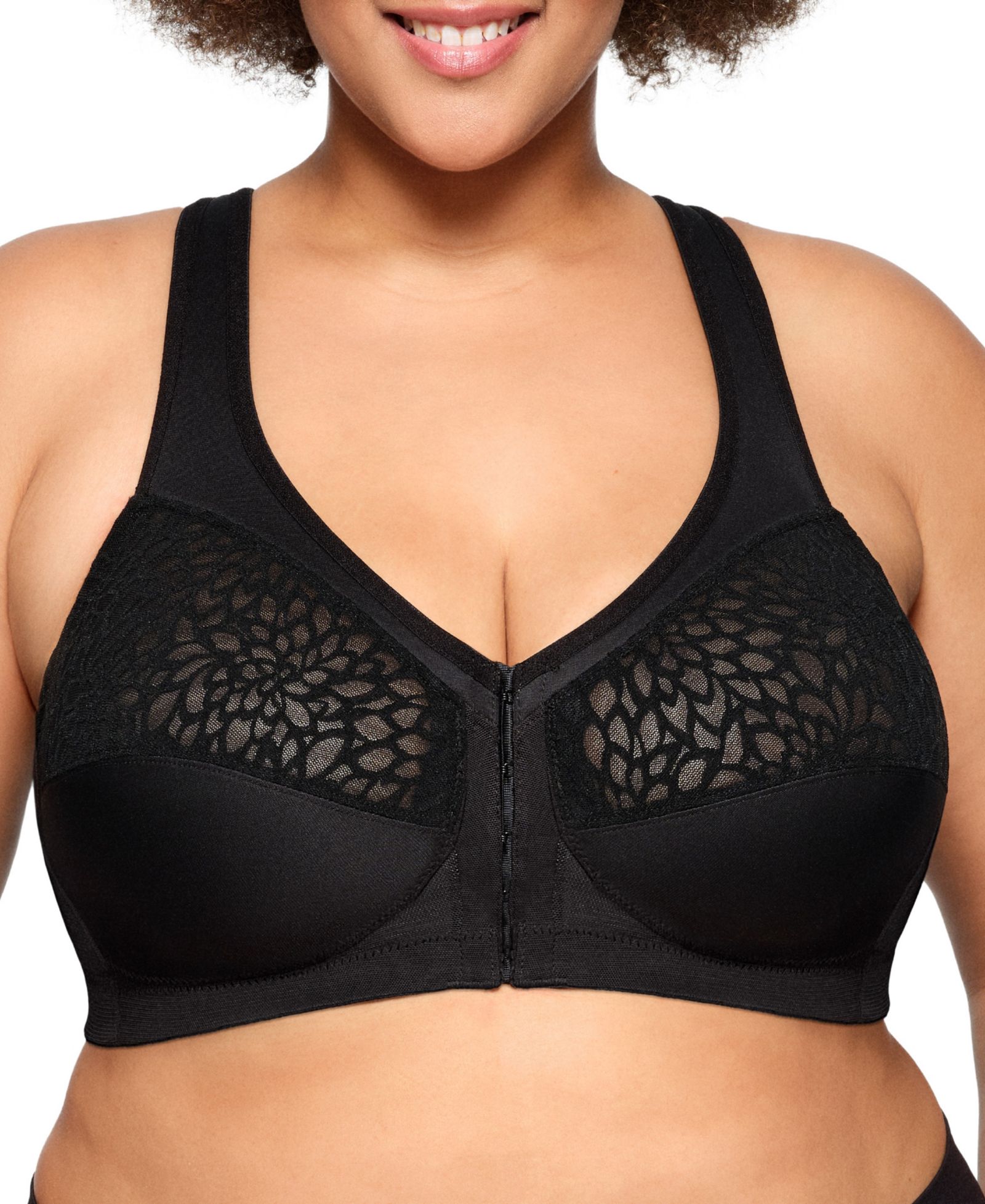 Glamorise Plus Size Magic Lift бюстгальтер с передней застежкой, без косточек #1206