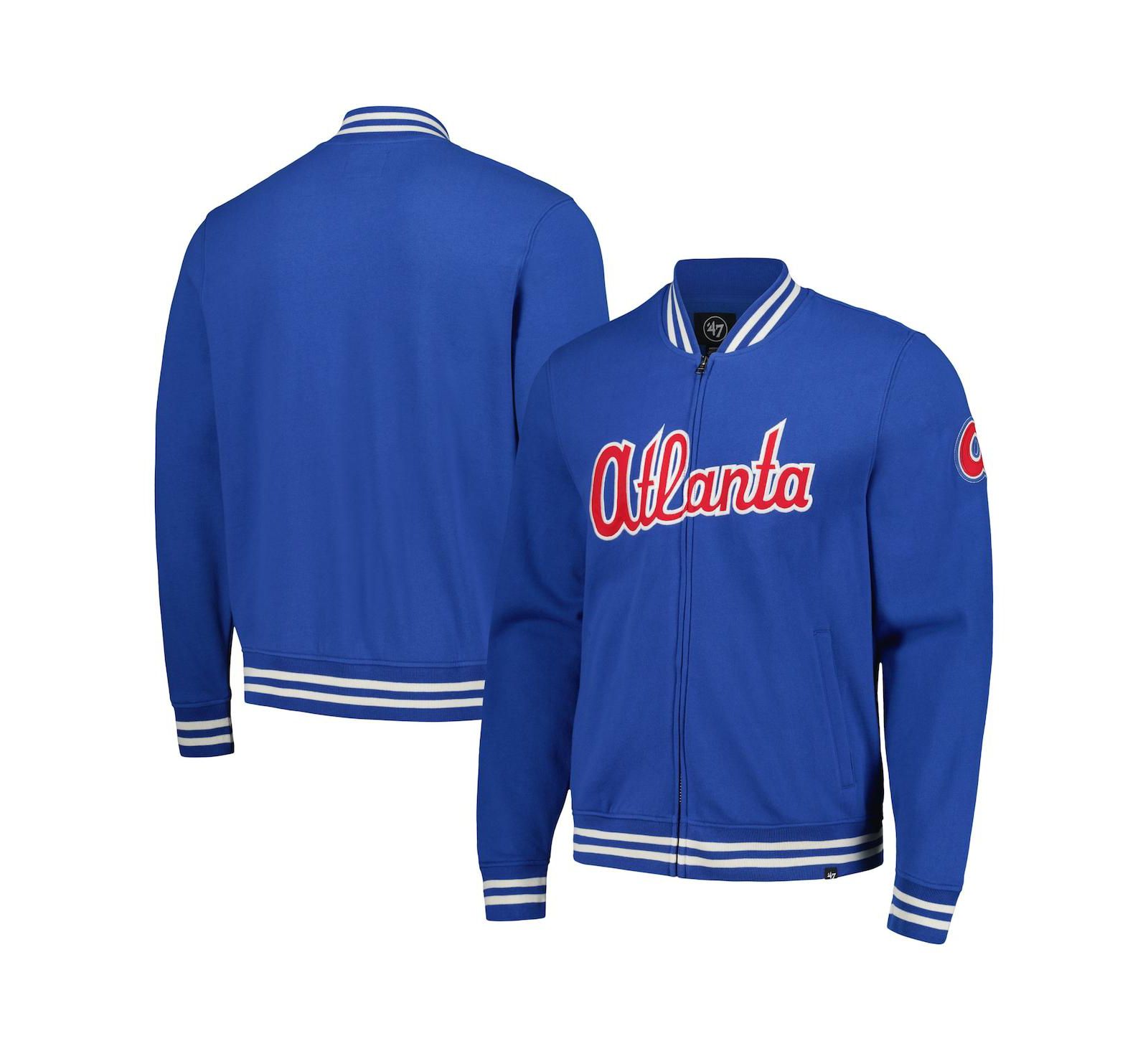 '47 Brand Men's Royal Atlanta Braves Pack Pro Camden Full-Zip Track Jacket