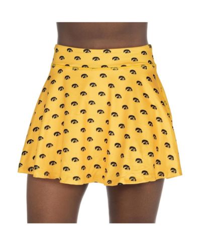 ZooZatz Women's Gold Iowa Hawkeyes All-Over Print Flowy Skort
