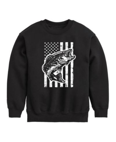 Hybrid Big Boys Americana Flag Fish Graphic Fleece T-Shirt