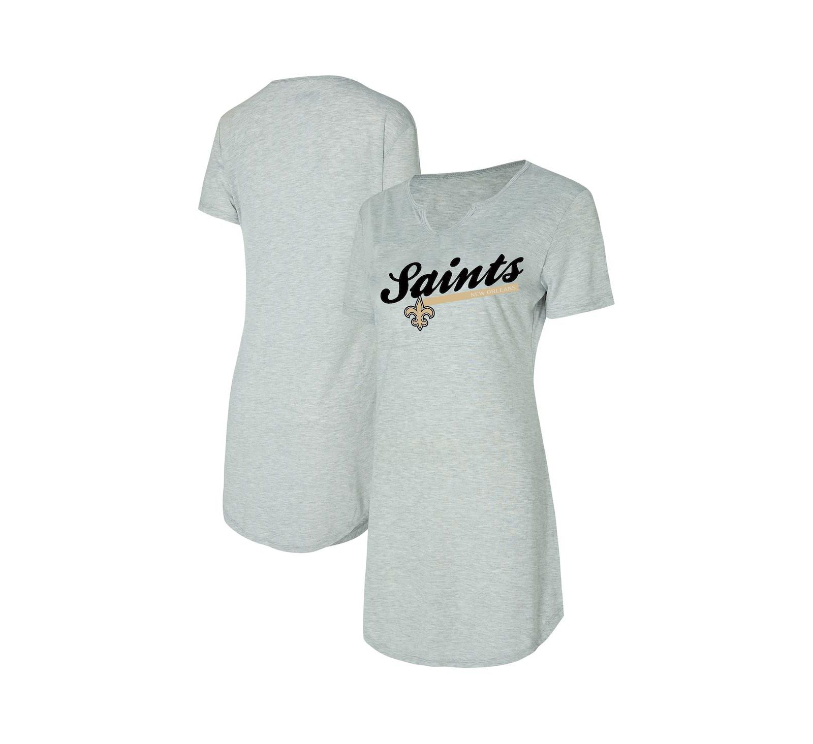 Женская трикотажная ночная рубашка Concepts Sport Gray New Orleans Saints Petition Knit