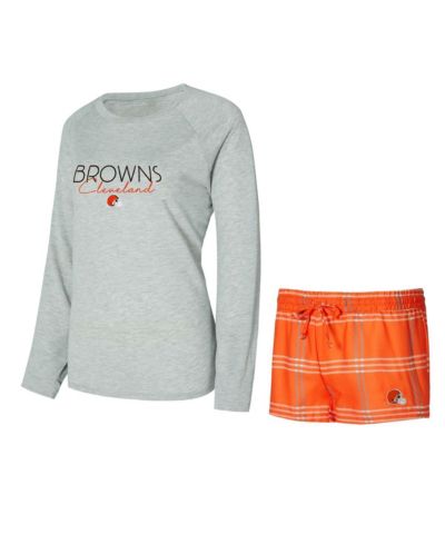 Женский комплект Concepts Sport Cleveland Browns: футболка с длинным рукавом и шорты