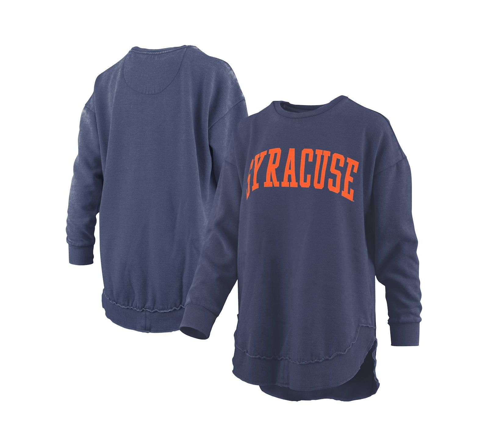 Женская винтажная флисовая кофта-пончо Pressbox Women's Navy Syracuse Orange Melange с длинным рукавом