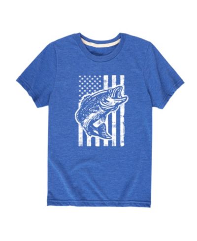 Hybrid Big Boys Americana Flag Fish Graphic T-Shirt