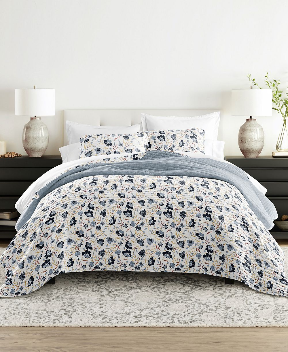 ienjoy Home French Jacobean Reversible 3-Pc. Quilt Set, Full/Queen