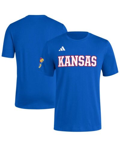 Adidas Men's Royal Kansas Jayhawks Fresh Wordmark T-Shirt
