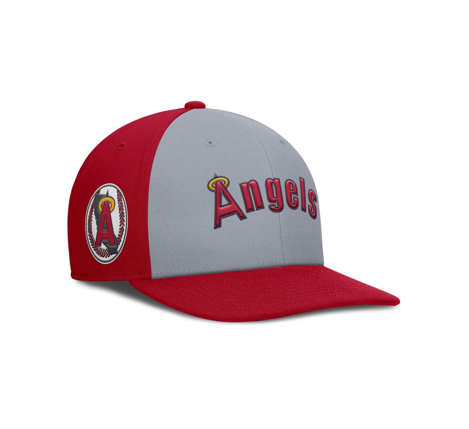 Мужская кепка Nike California Angels Cooperstown Collection Pro Performance, серая/красная
