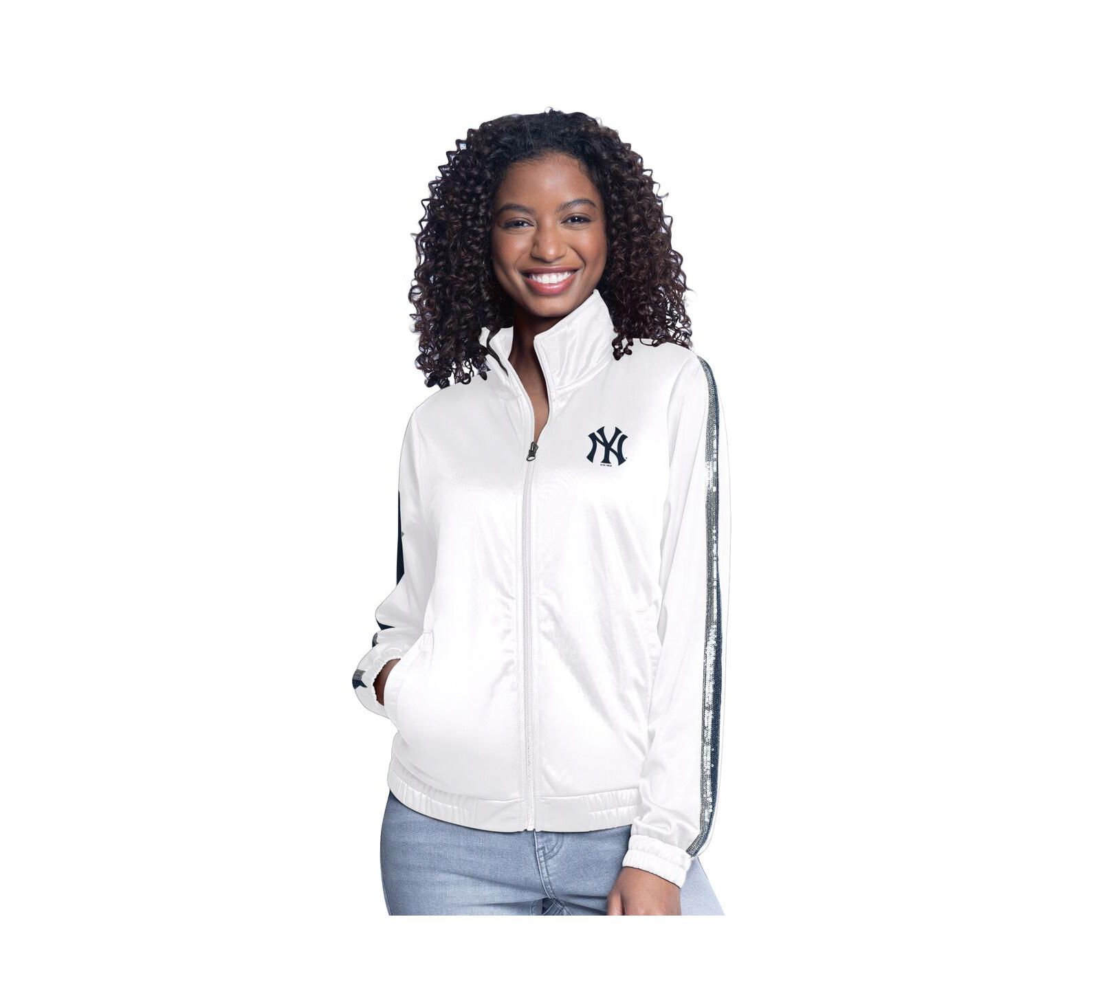 G-III Sports by Carl Banks Women's White New York Yankees Gear II Full-Zip Track Jacket