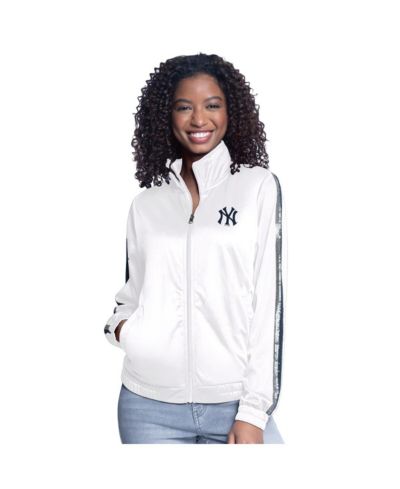 G-III Sports by Carl Banks Женская белая спортивная куртка New York Yankees Gear II Full-Zip