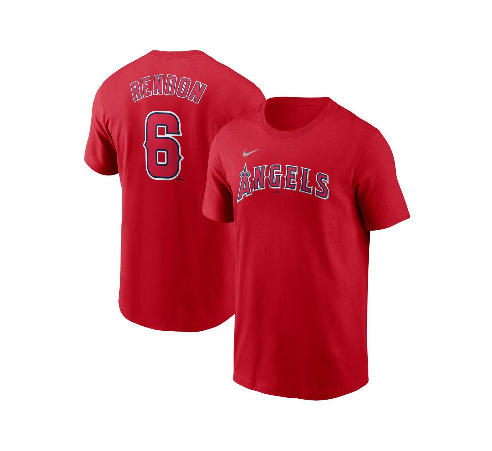 Nike Мужская футболка Nike Anthony Rendon Red Los Angeles Angels Fuse Name & Number