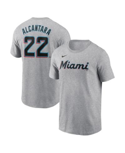 Футболка Nike Мужская Sandy Alcantara Heather Gray Miami Marlins Fuse Name & Number