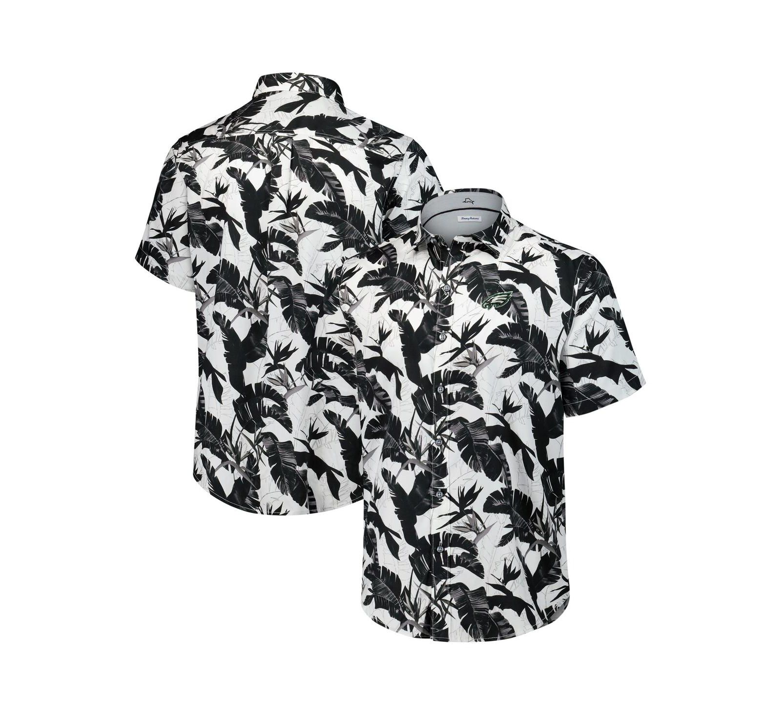 Мужская рубашка Tommy Bahama Black Philadelphia Eagles Sunnyvale Blooms Camp Button-Up