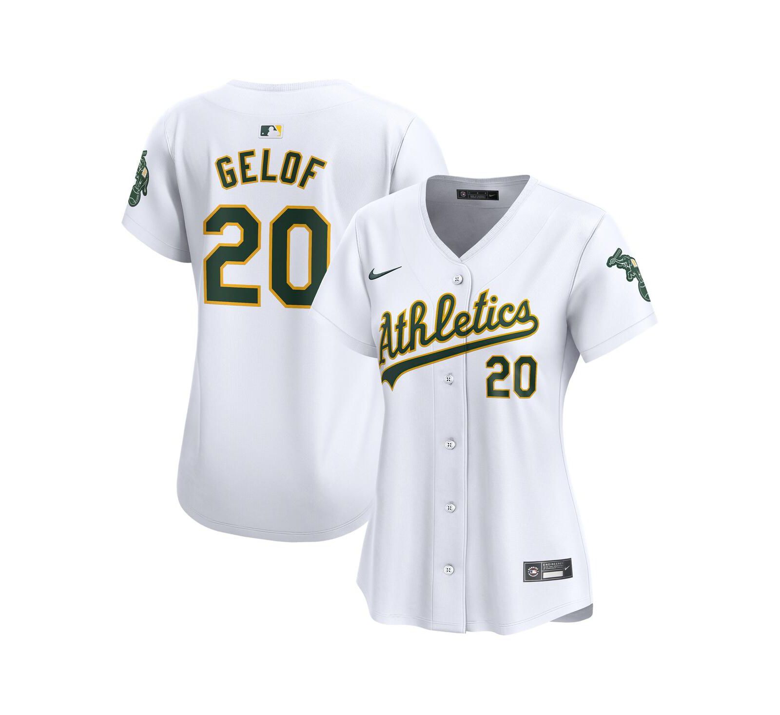 Джерси Nike Women's Zack Gelof White Athletics Home Limited Player