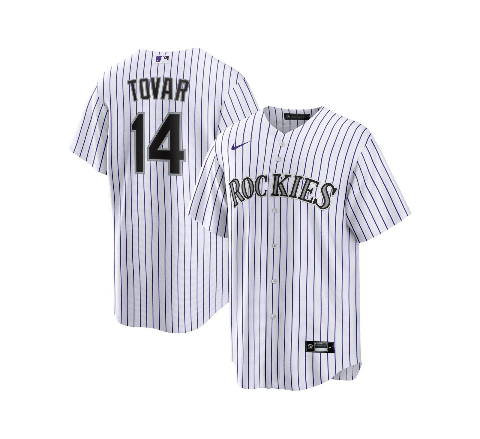 Мужская джерси Nike Ezequiel Tovar White Colorado Rockies Home Replica