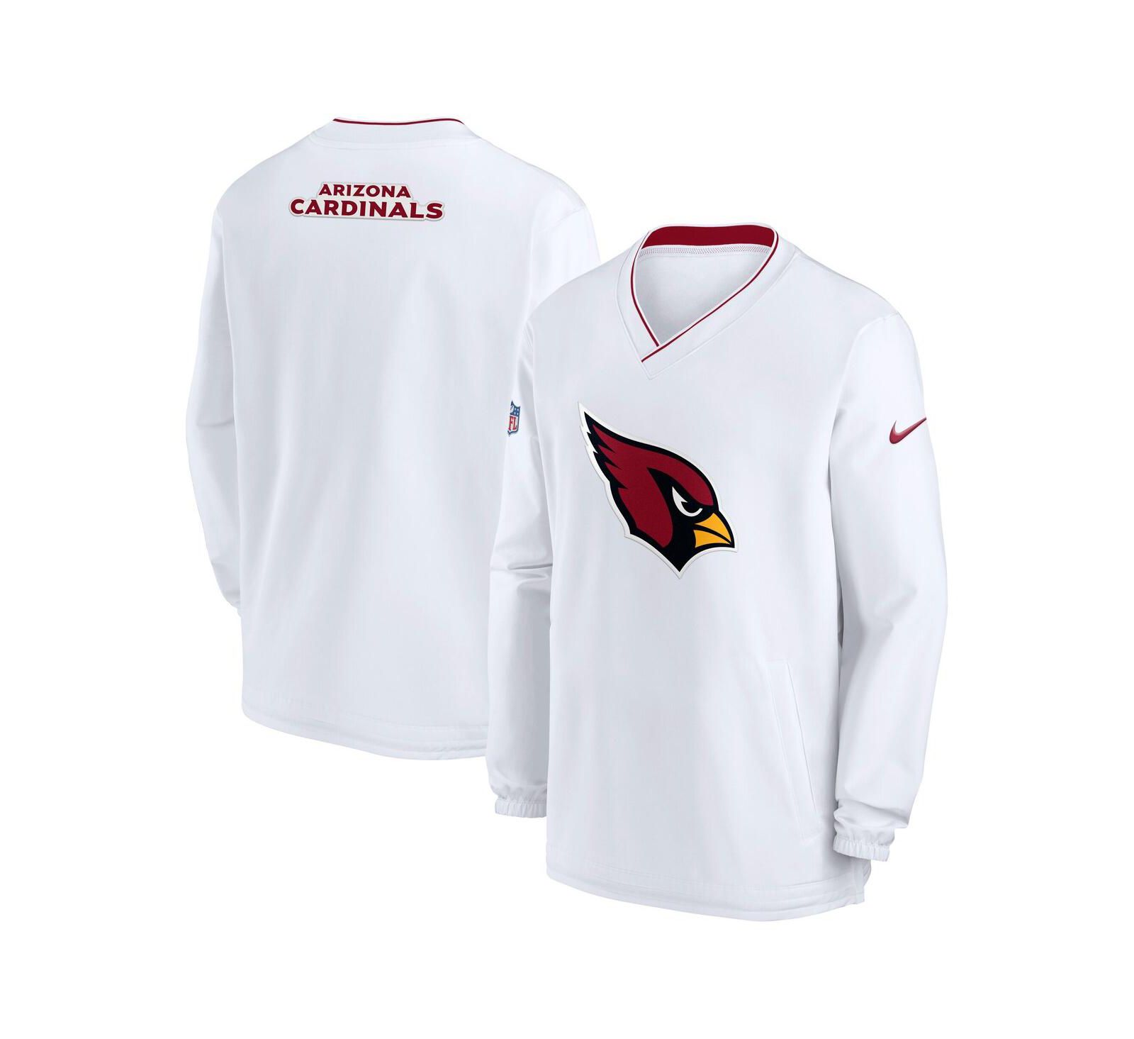 Nike Мужская белая ветровка Arizona Cardinals 2023/24 Sideline Repel V-Neck Long Sleeve Pullover Windshirt
