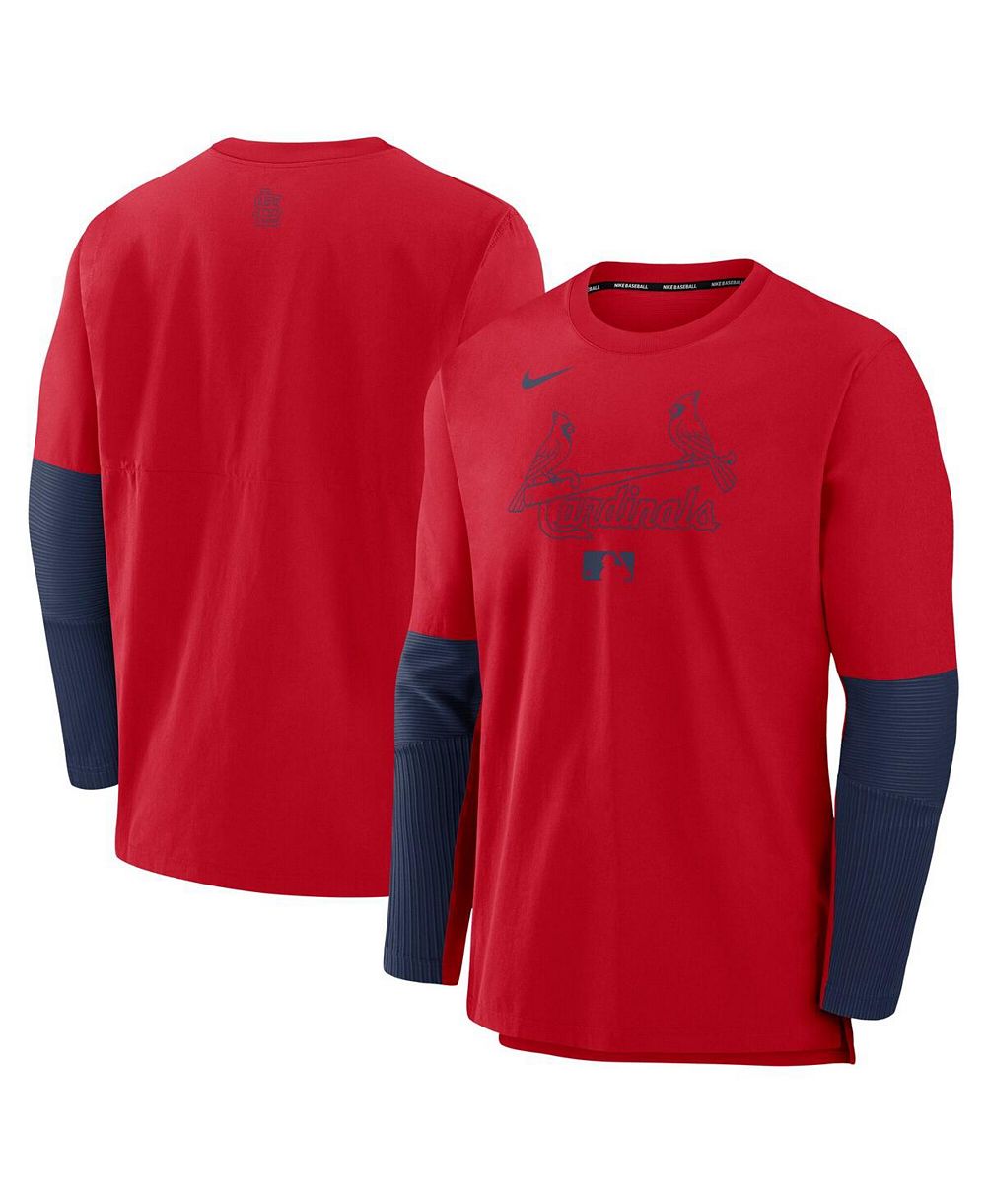 Мужской топ Nike Red/Navy St. Louis Cardinals Authentic Collection Player Lightweight Performance Long Sleeve
