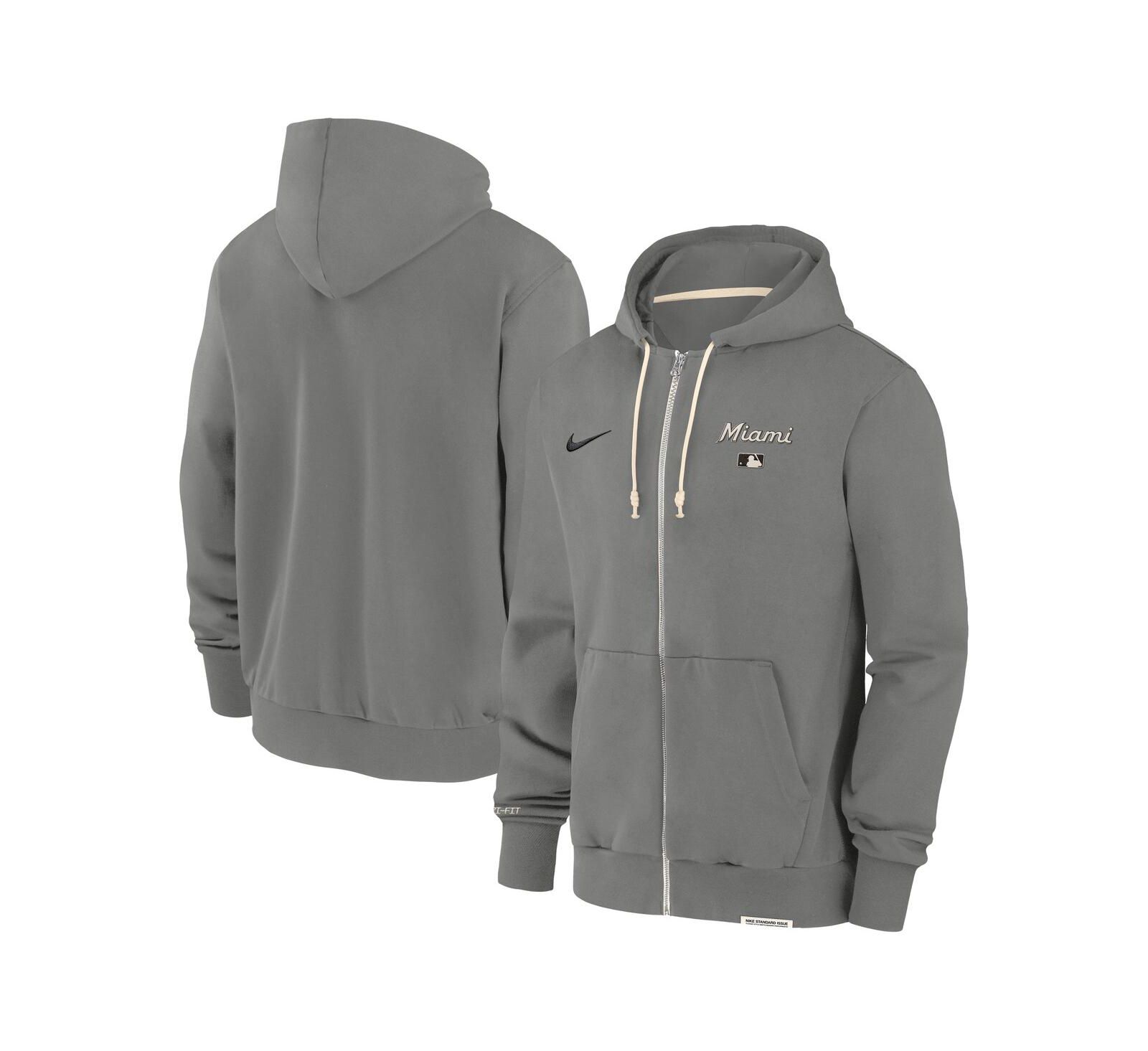 Nike Мужская ветровка Nike, угольный цвет, Miami Marlins Authentic Collection