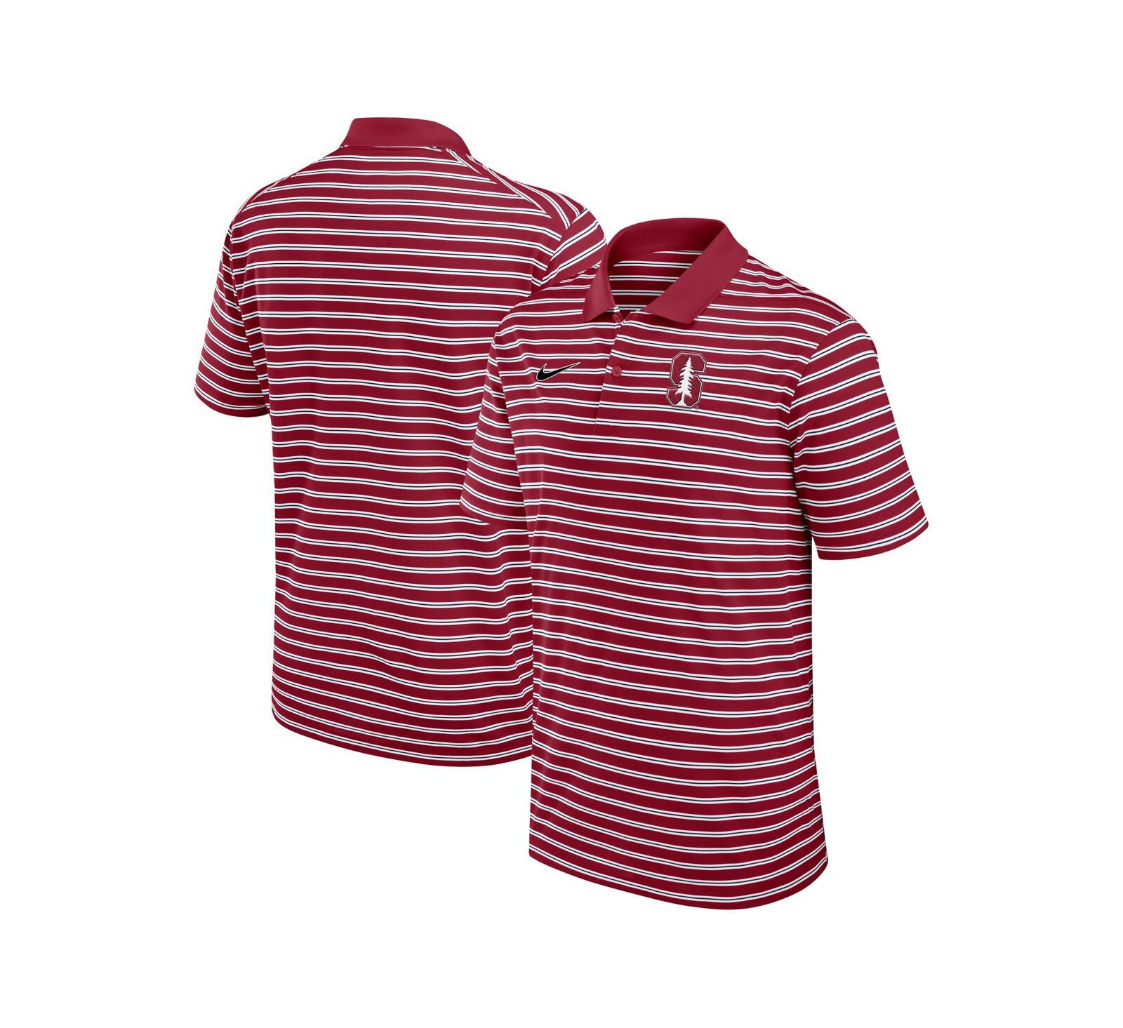 Nike Men's Cardinal/White Stanford Cardinal Primetime Victory Striped Performance Polo Shirt