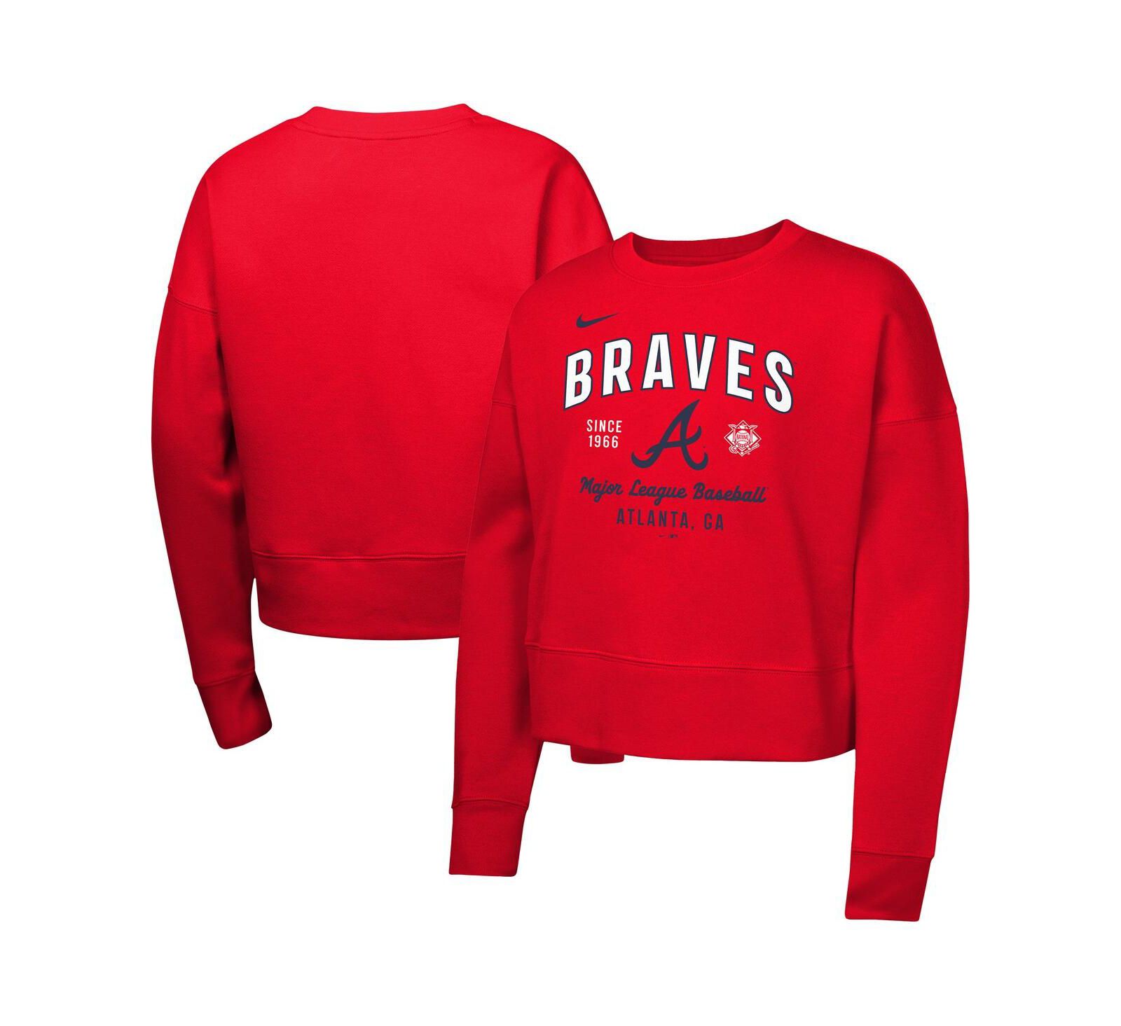 Nike Детская толстовка Atlanta Braves, красная, флис