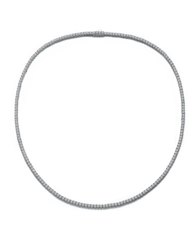 Элегантное золотое колье Genevive Radiant 2MM CZ Slim Tennis