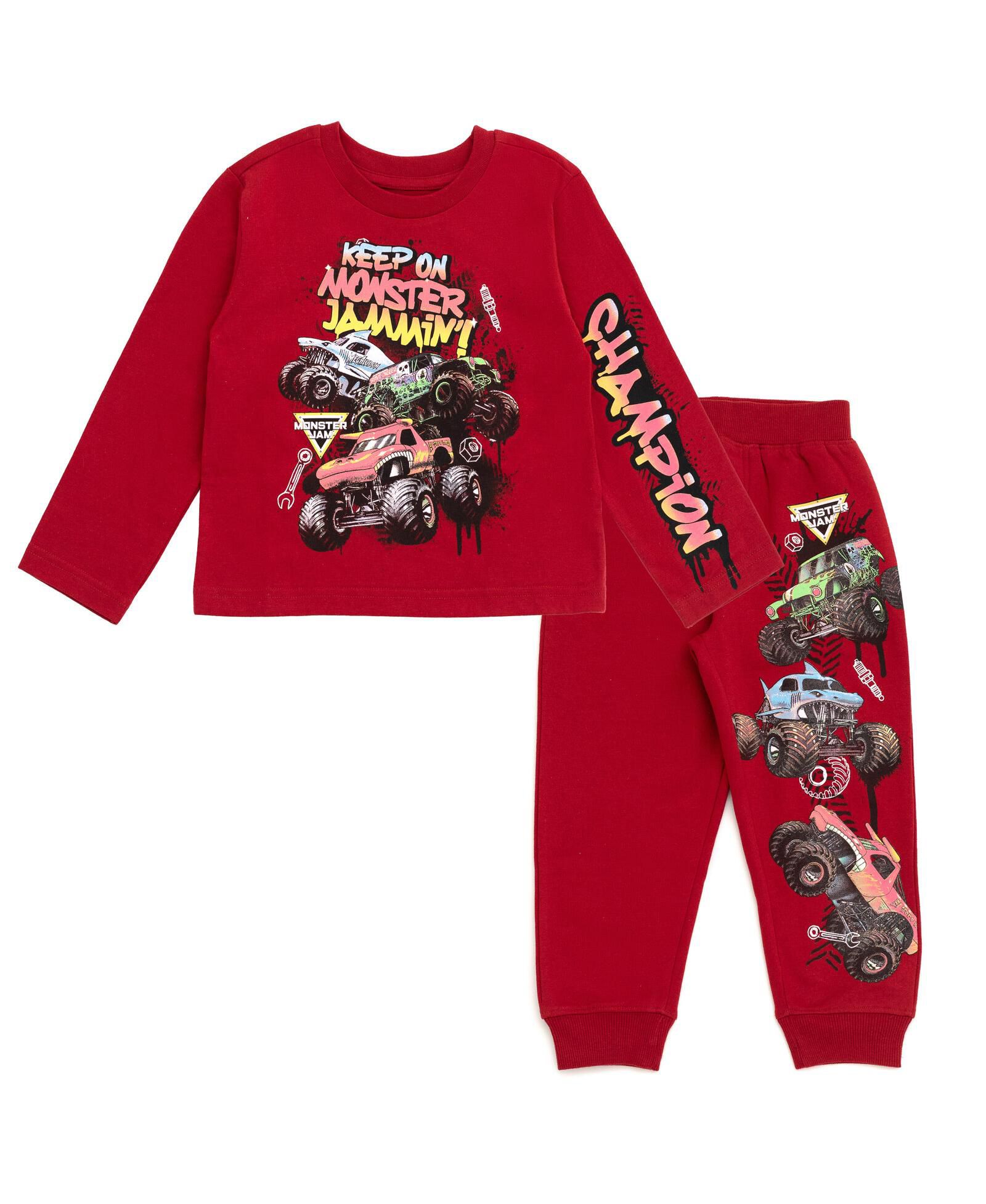 Комплект одежды Monster Jam для малышей: футболка и джоггеры из флиса