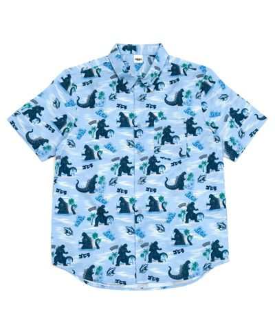 Godzilla Boys Matching Family Hawaiian Button Down Dress Shirt