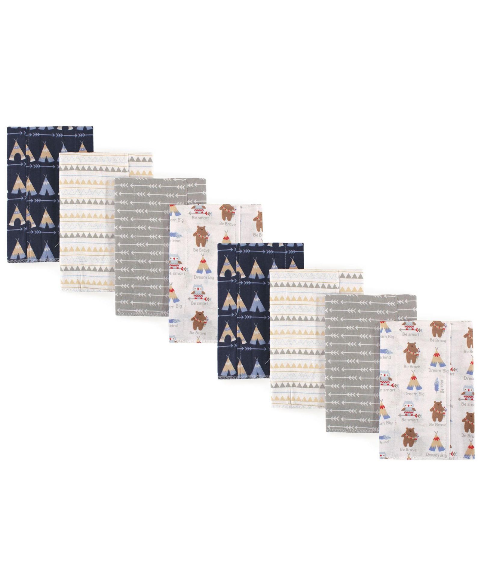 Luvable Friends Absorbent Cotton-Polyester Flannel Burp Cloths Pack
