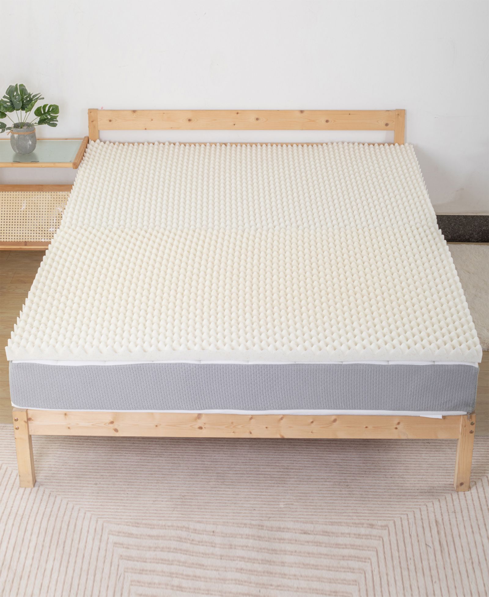 Payton 1" Convoluted Copper-Infused Memory Foam Mattress Topper, Twin