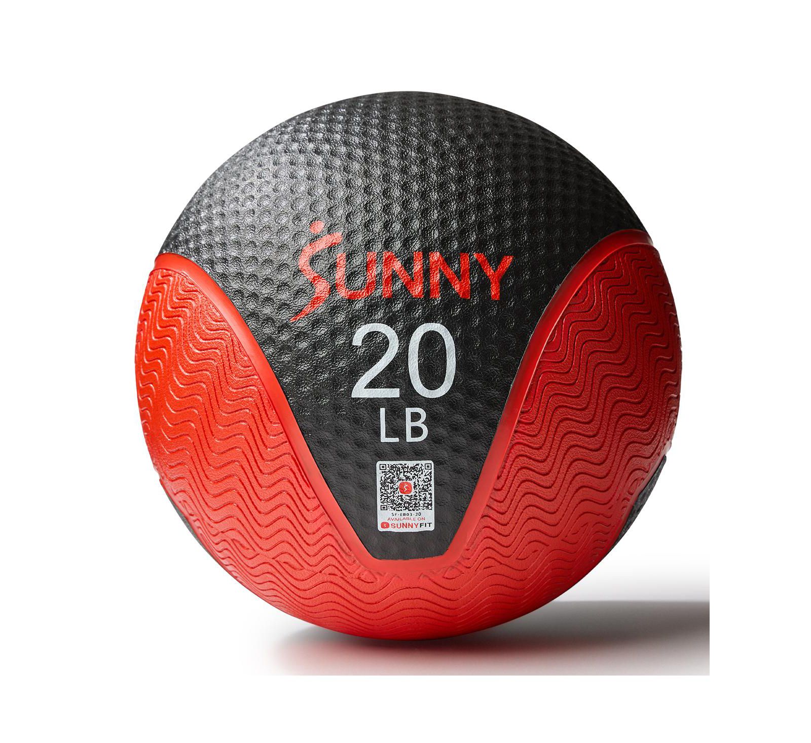 Sunny Health & Fitness Medicine Ball 20LBS, Non-Slip Grip