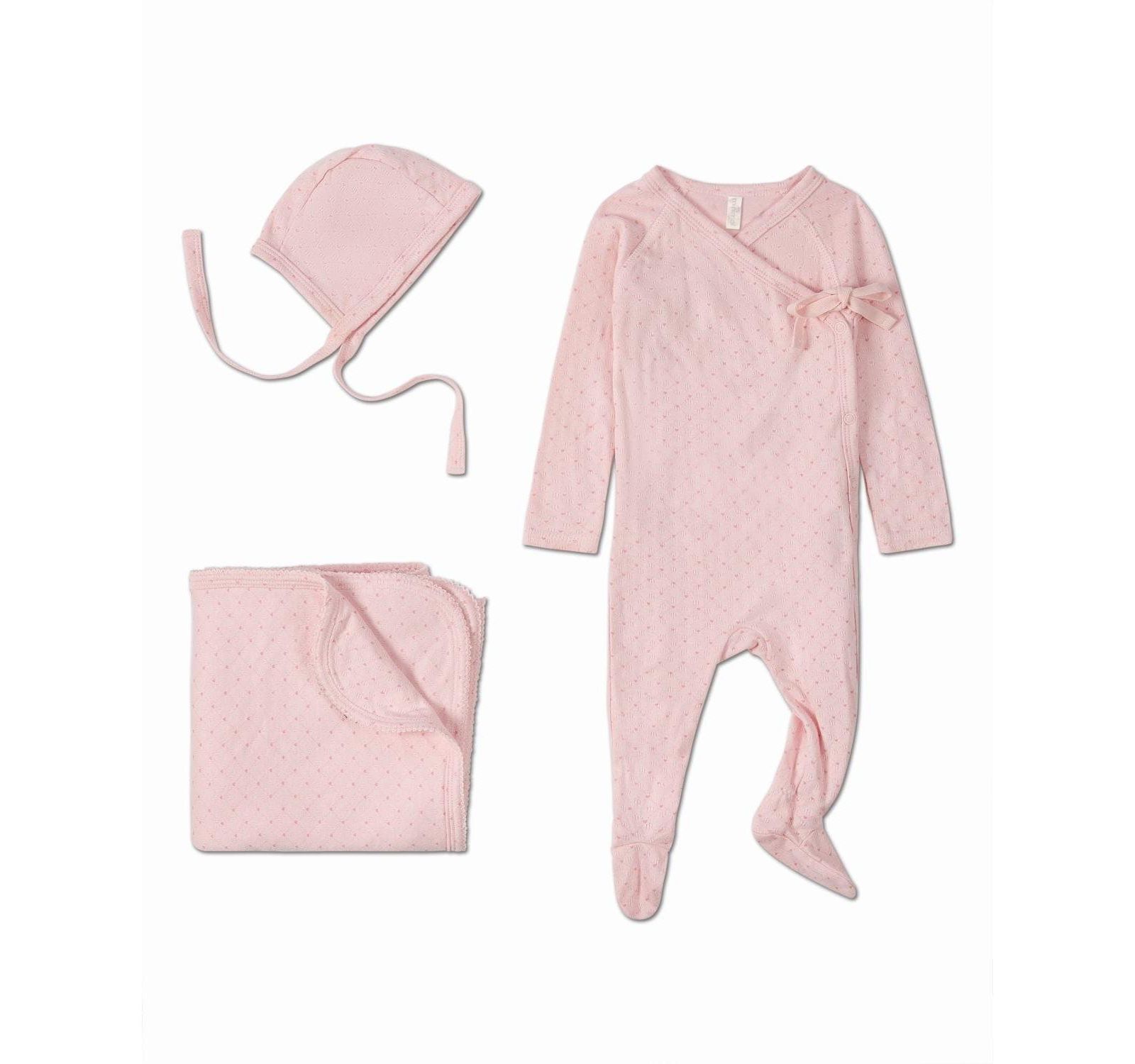 MeMoi Детский комплект из 3 предметов Little Hearts Pointelle