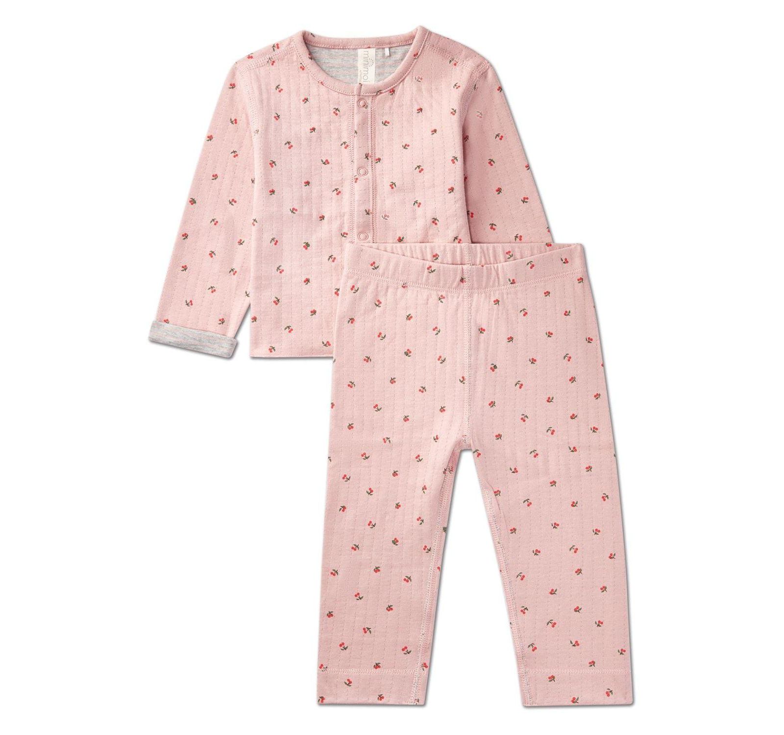 Детский комплект MeMoi 2 Piece Reversible Sweet Cherry Pointelle Snap-Up Top и Pants