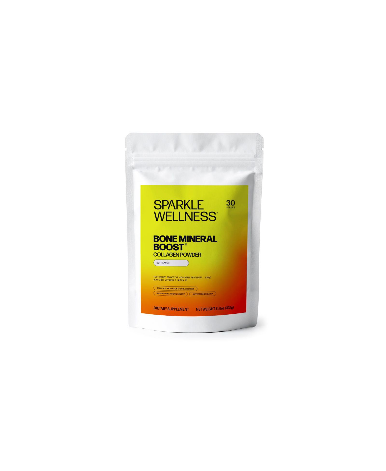 Sparkle Wellness Bone Mineral Boost | FORTIBONE Bioactive Collagen Peptides | Buffered Vitamin C Nutra C | Добавка в порошке (30 порций)