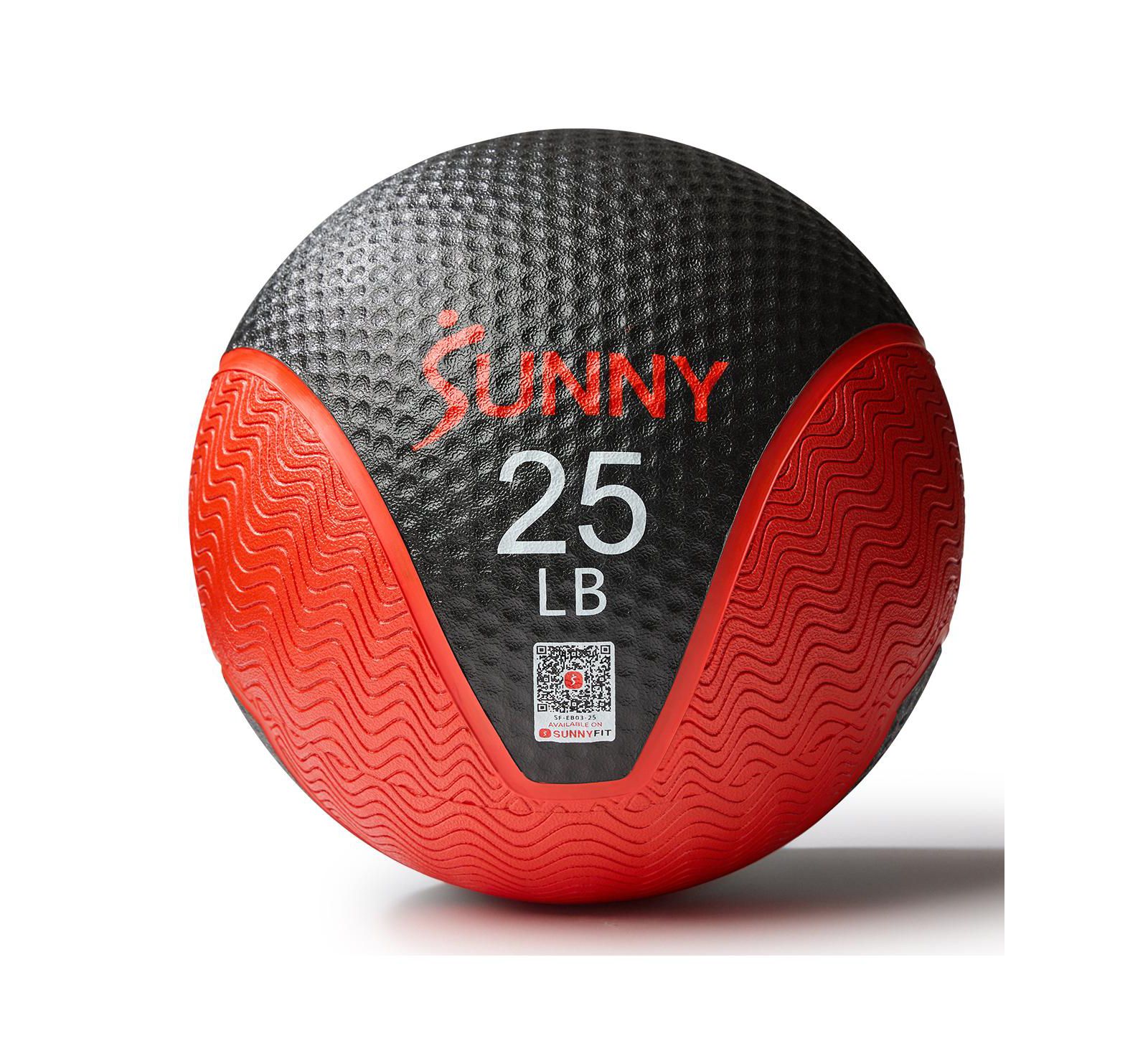Sunny Health & Fitness Medicine Ball 25LBS, Non-slip Grip