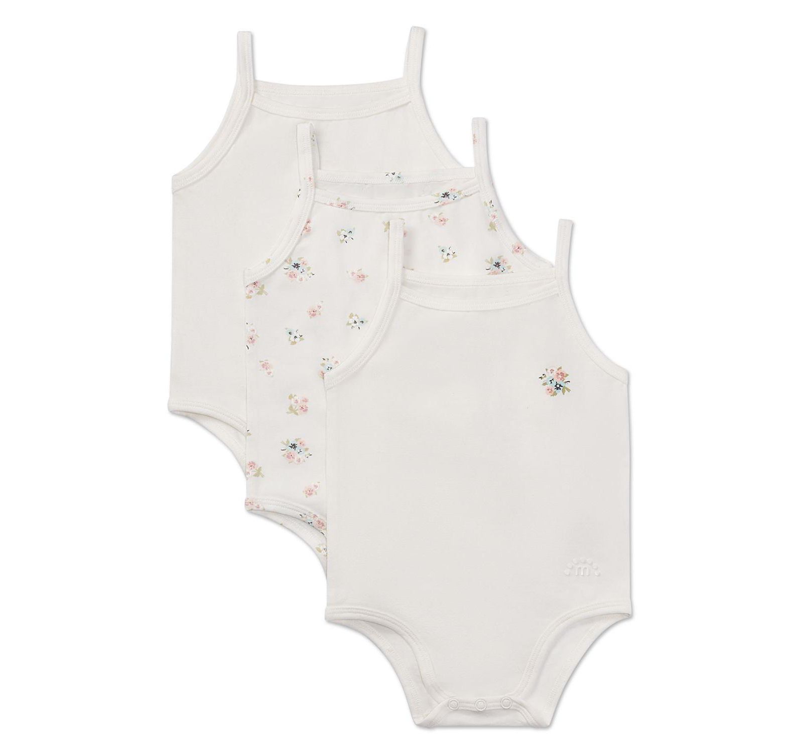 MeMoi Детский комплект боди 3 Pair Combed Cotton Ditsy Floral