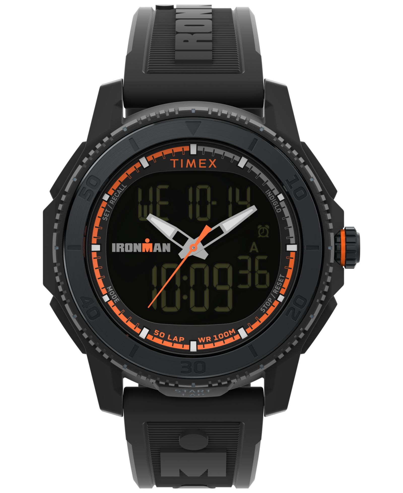 Timex Men's Digital Black Polyurethane Strap Watch, 47mm