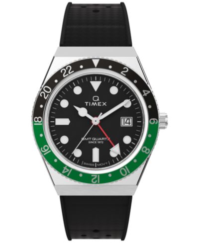 Аналоговые часы Timex Men's с черным ремешком из каучука, 38mm