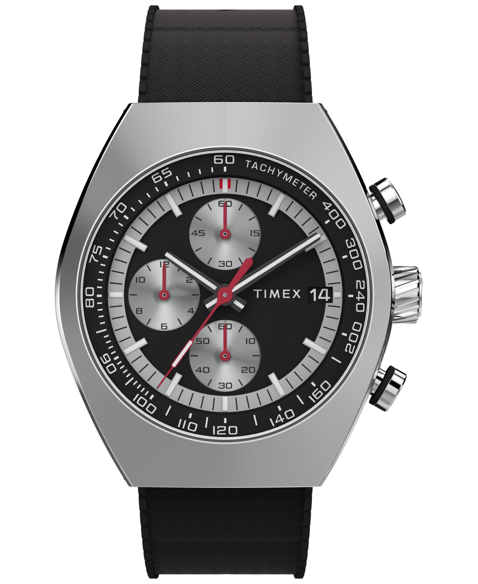 Timex Men's Analog Black Rubber Strap Watch, 42mm