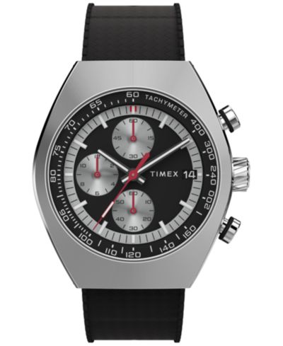 Timex Men's Analog Black Rubber Strap Watch, 42mm