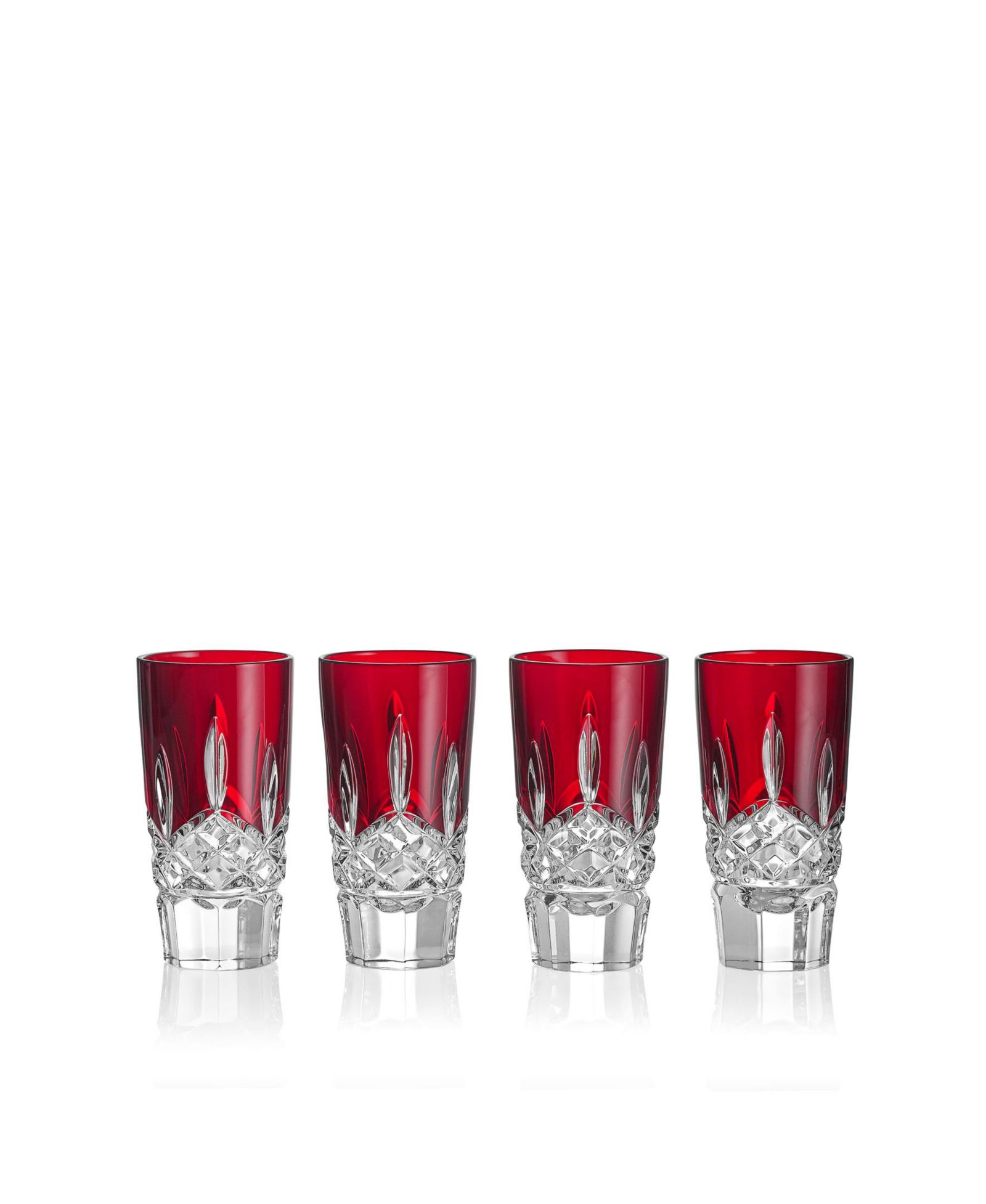 Waterford набор из 4 рюмок Lismore Red Shot