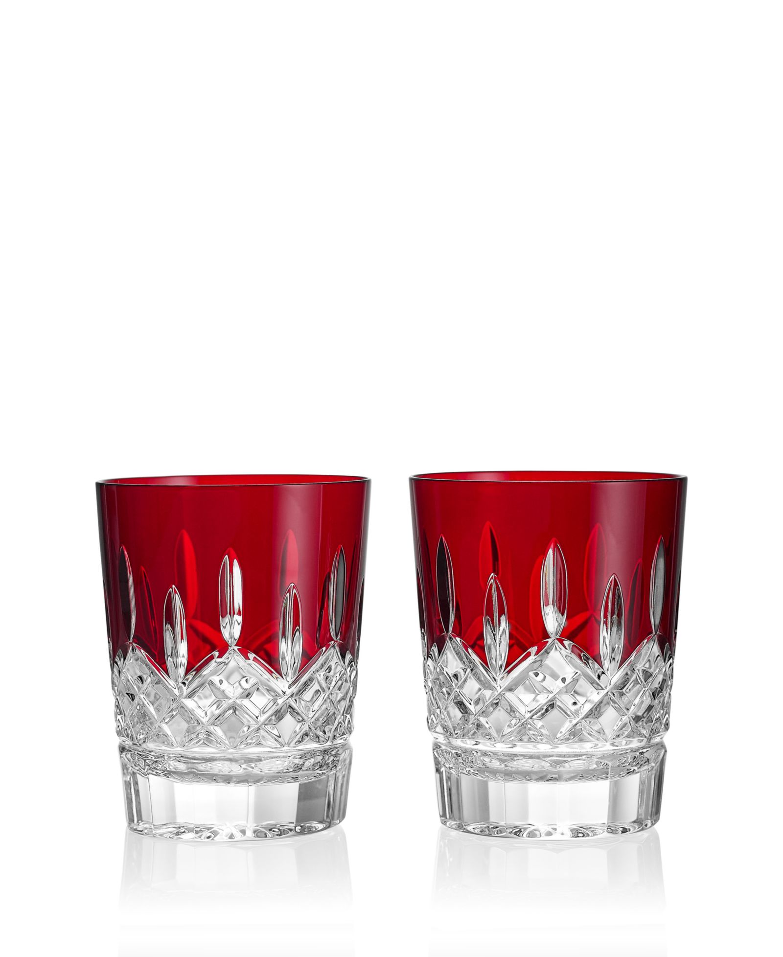 Waterford Lismore Red Double Old-Fashioned Glass, Set of 2