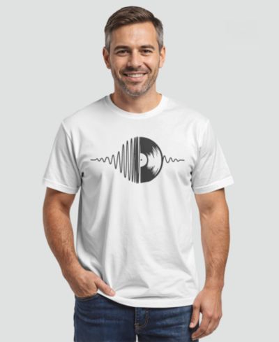 Мужская футболка Design By Humans Music Vinyl с коротким рукавом