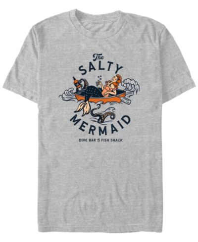Design By Humans Men's The Salty Mermaid Dive Bar Fish Shack T-Shirt