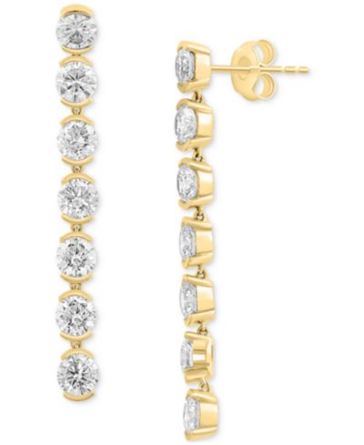 Серьги-подвески EFFY Lab Grown Diamond Linear Drop в золоте 14k