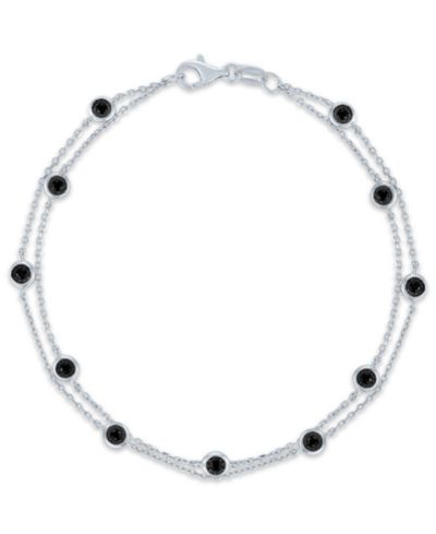 Браслет с черным бриллиантом (1/4 ct. t.w.) из стерлингового серебра
