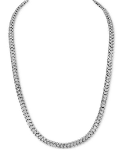 Esquire Men's Jewelry Cubic Zirconia Honeycomb Link 24" Necklace in Stainless Steel (Also available in Black IP Stainless Steel), Exclusively at Macy's