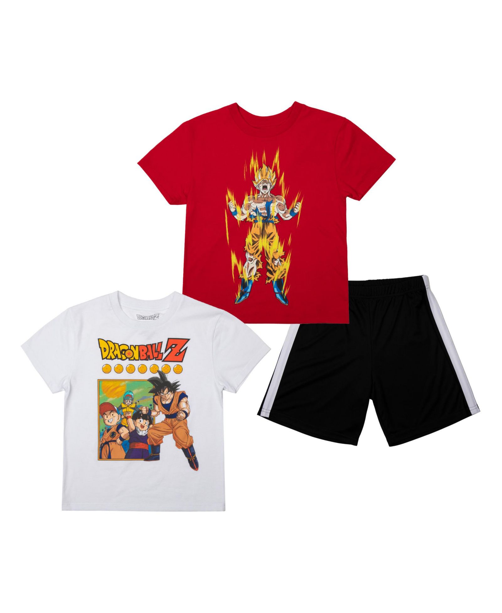 Dragon Ball Z Boys 3-Pack Set - Includes Two Tees and Mesh Shorts-XXL