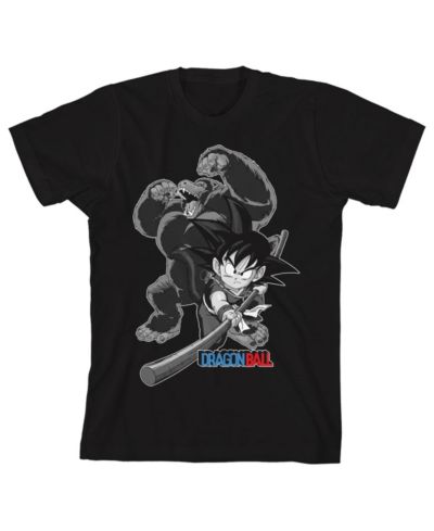 Dragon Ball Z Dragon Ball Goku Giant Ape Transformation Crew Neck Short Sleeve Boy's Black T-shirt-XS