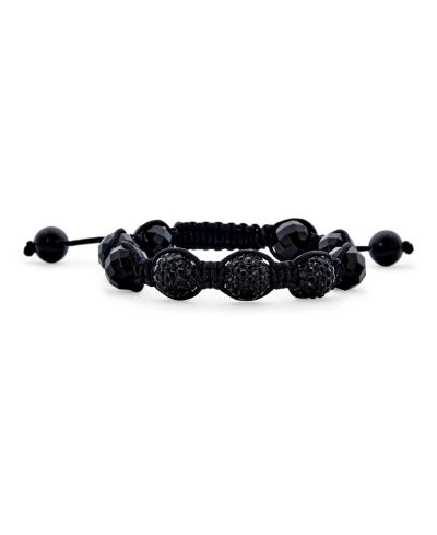 Браслет Bling Jewelry White Howlite Pave Crystal Shamballa Inspired Bolo 12MM